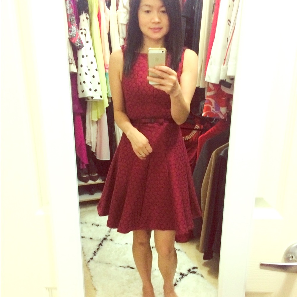 Beautiful Burgundy Fit & Flare Dress